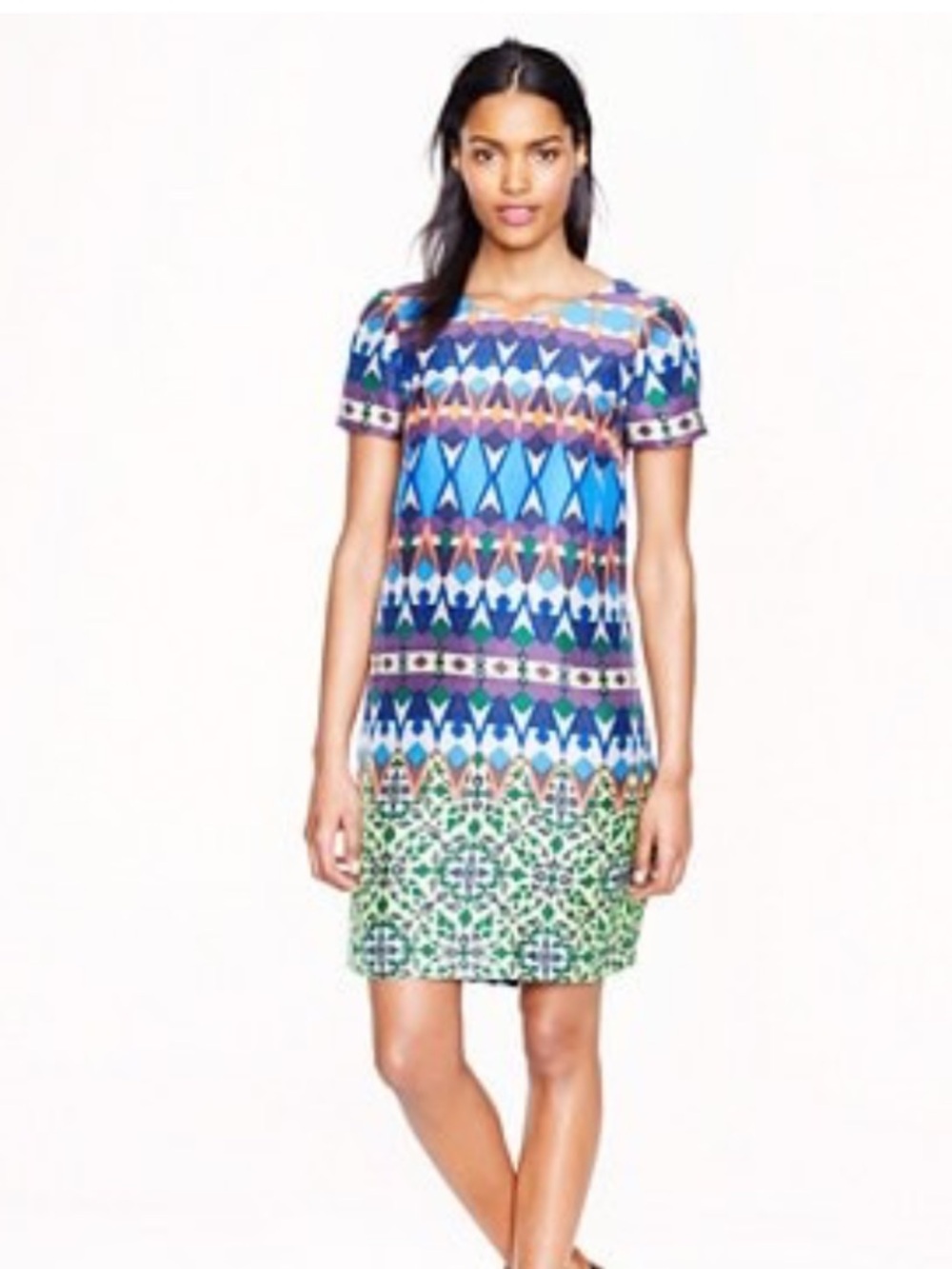J.Crew Gemstone Geometric Graphic Print Shift Dress. Size 6
